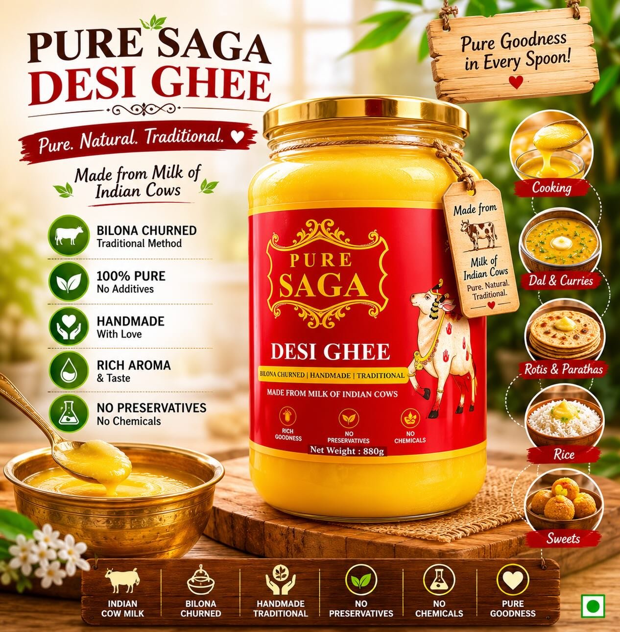 Pure Saga Bilona Desi Ghee